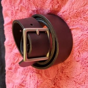 Black leather belt silver buckle 44 inches